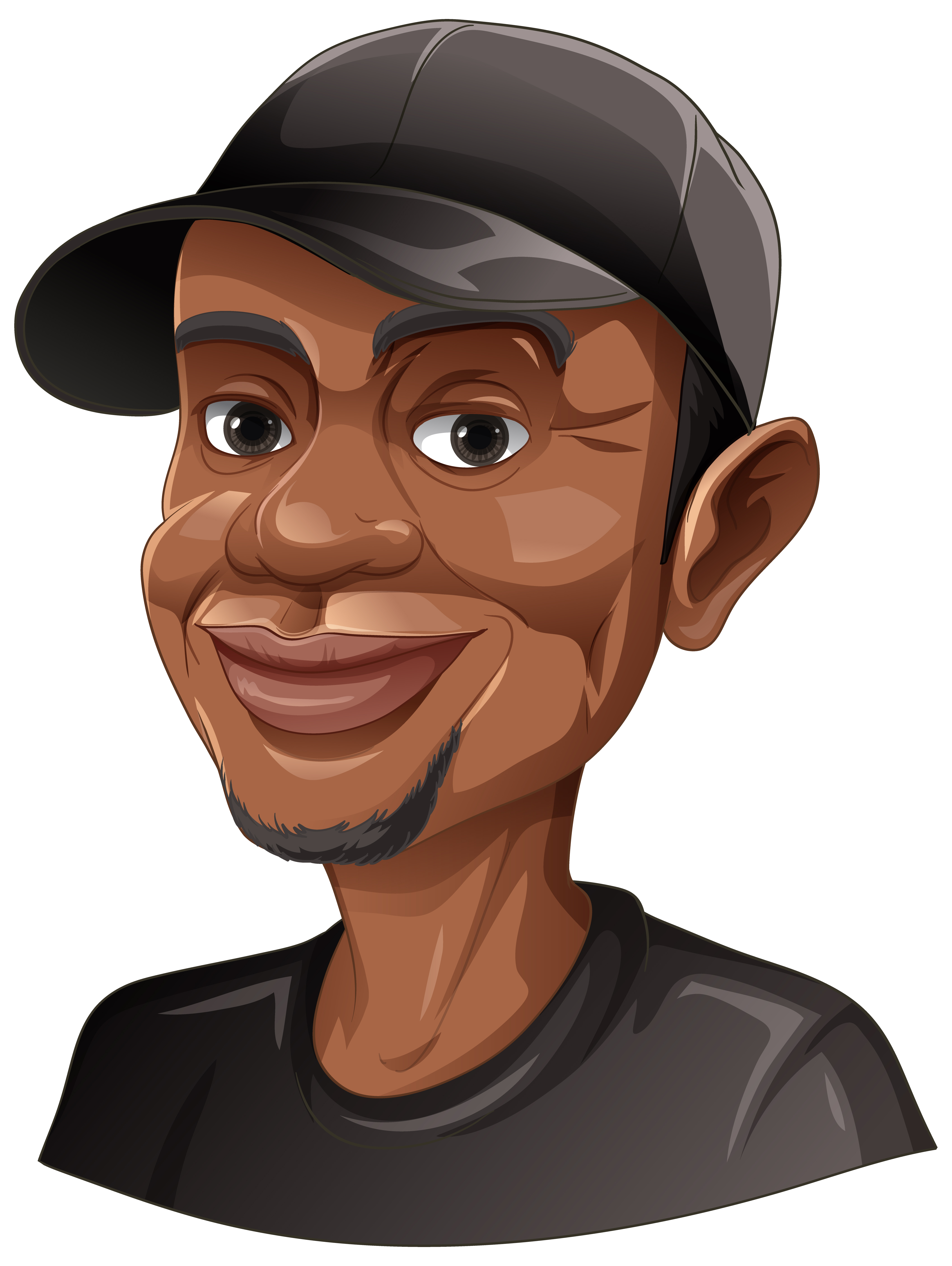 Bangkok, Thailand May 12, 2023. Caricature of Tiger Woods smiling illustration